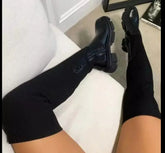 Image & Stylez LLCWomen'Women's Thick-Soled Knitted BootWomen's Thigh High Thick-Soled Knitted Boot Color Beige Size:8shoes